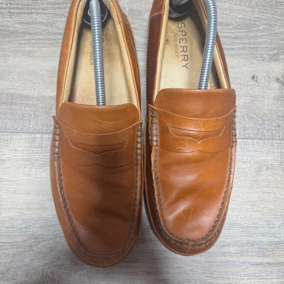 Sperry Hampden Brown Leather Penny Loafers Men's Size 10.5 - Picture 2 of 7